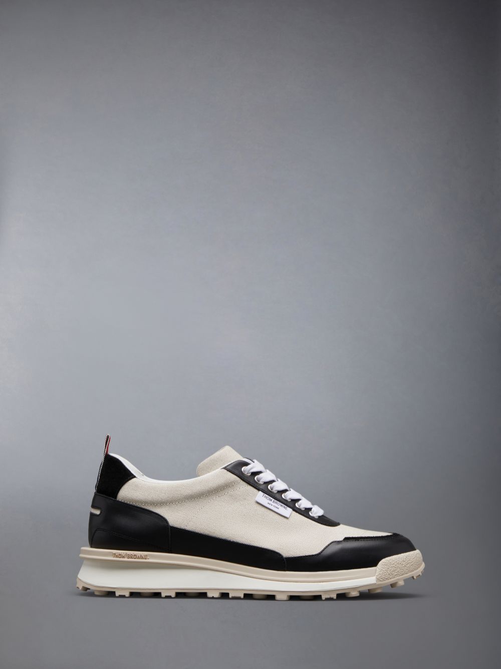 Thom Browne Cotton Canvas Alumni Men Sneakers Beige | GRH10A32170