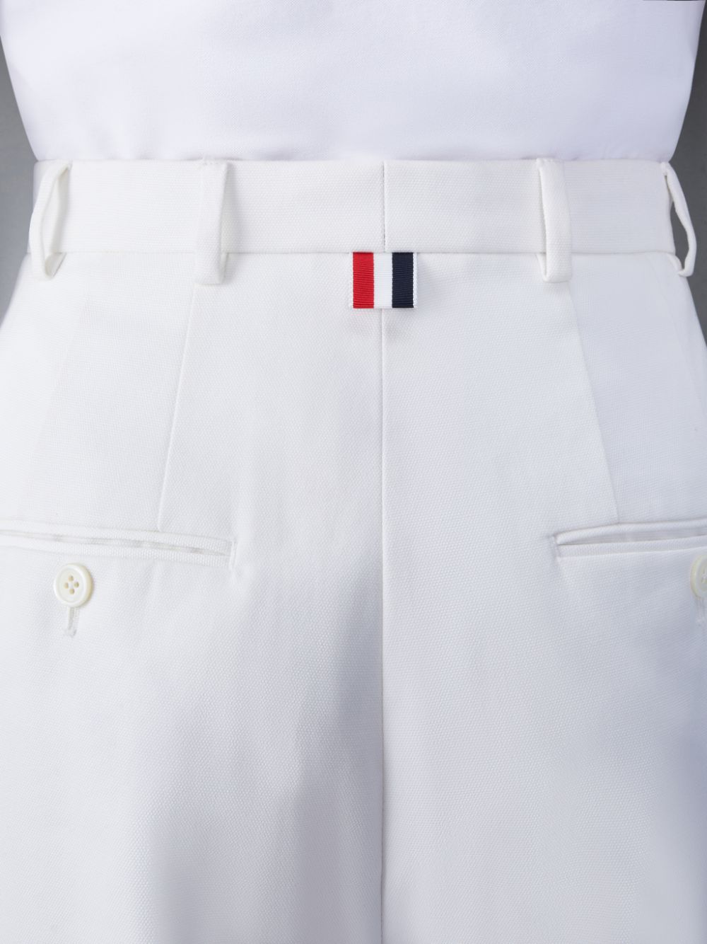 Thom Browne Cotton Canvas High Waisted Women Pants White | XTP45R09314