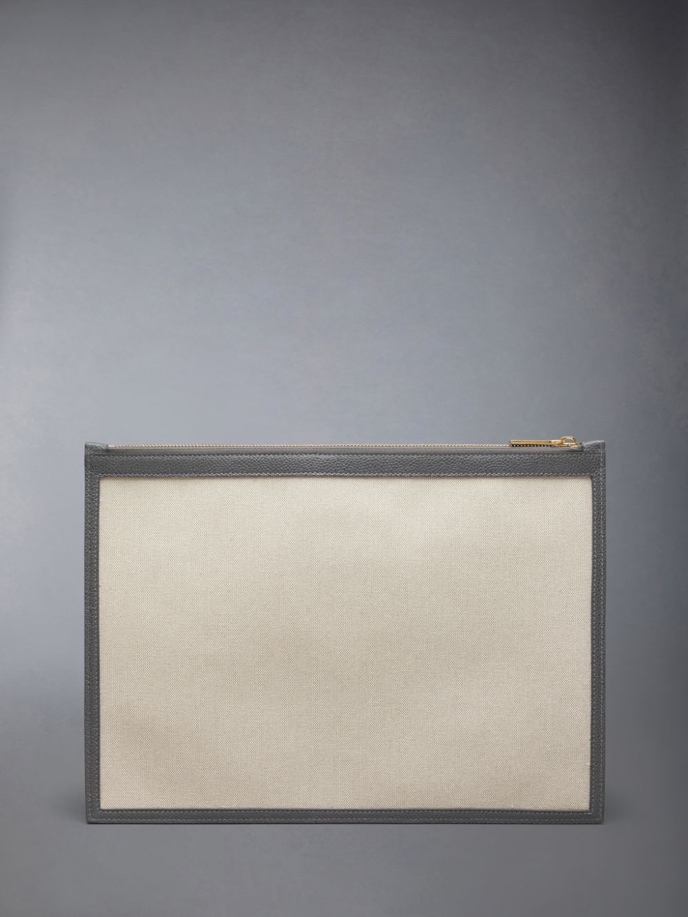 Thom Browne Cotton Canvas Medium Men Clutch Bags Beige | RPJ03B27024