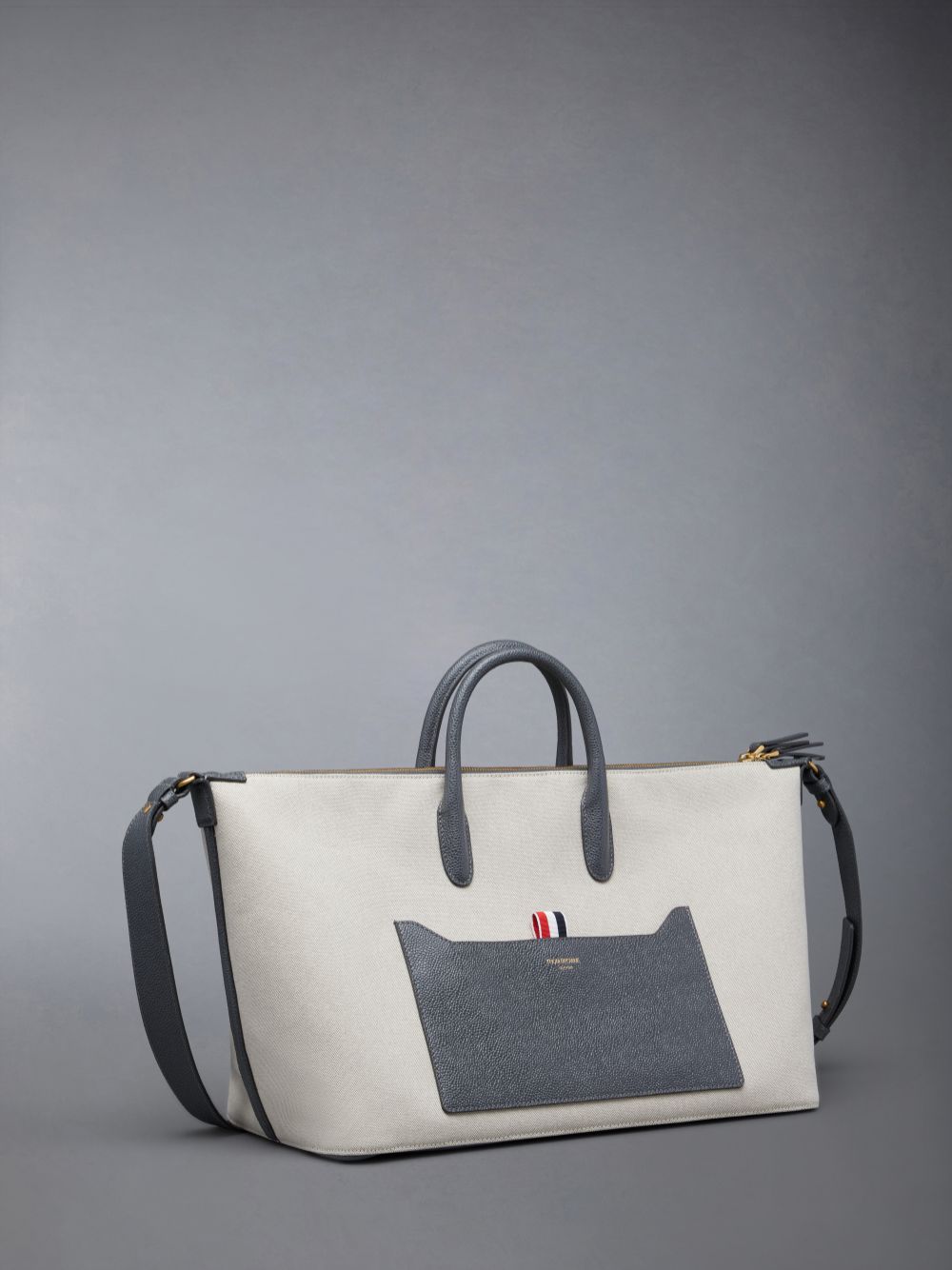 Thom Browne Cotton Canvas Medium Women Duffle Bags Beige | MTA82L51983