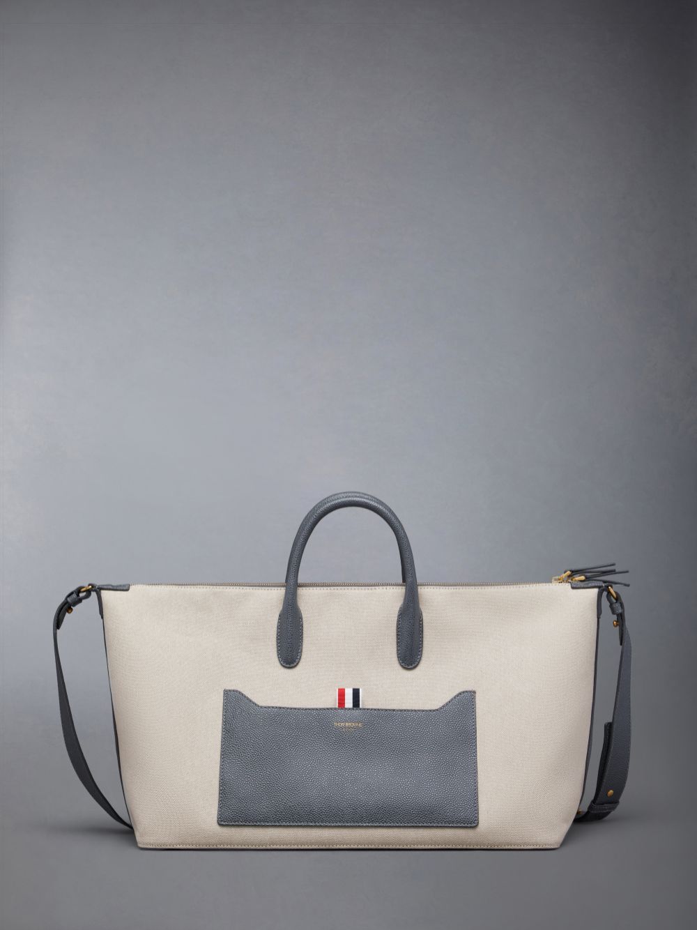 Thom Browne Cotton Canvas Medium Women Duffle Bags Beige | MTA82L51983