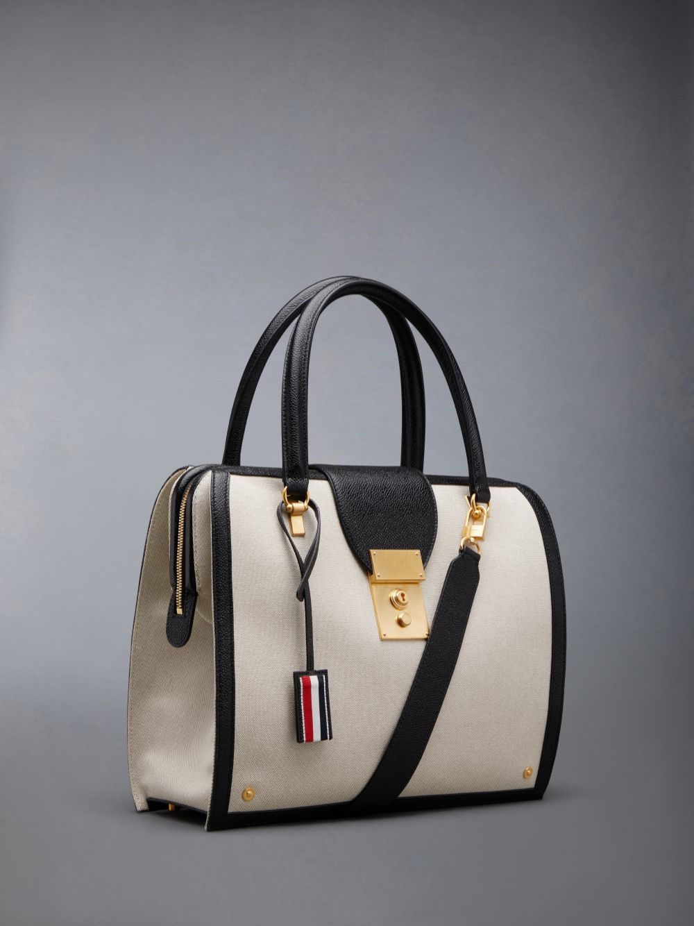 Thom Browne Cotton Canvas Mrs. Women Tote Bags Beige | MIX30L68204