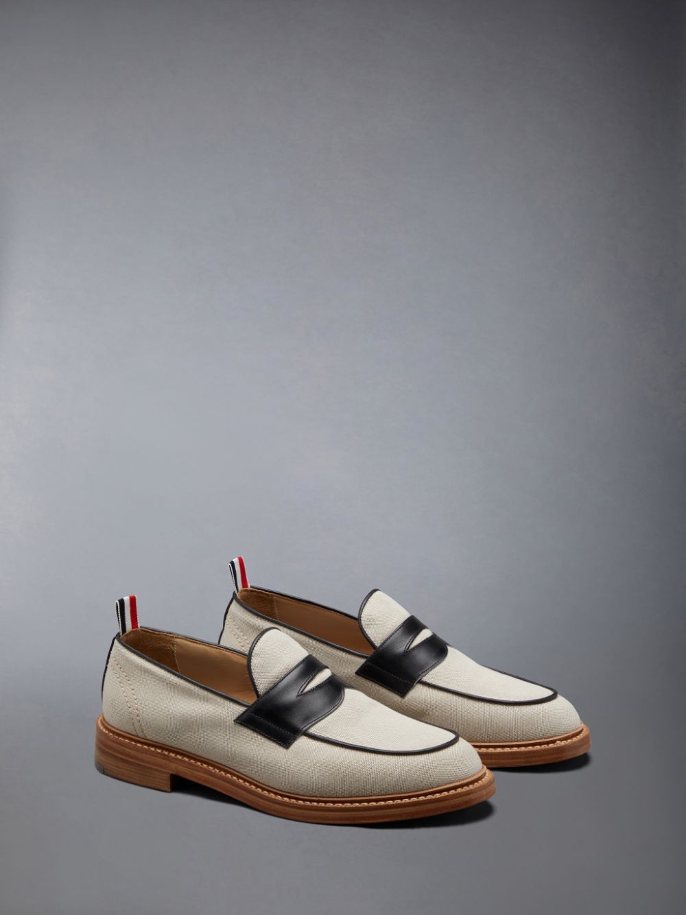 Thom Browne Cotton Canvas Penny Men Loafers Brown | SPV33V82571