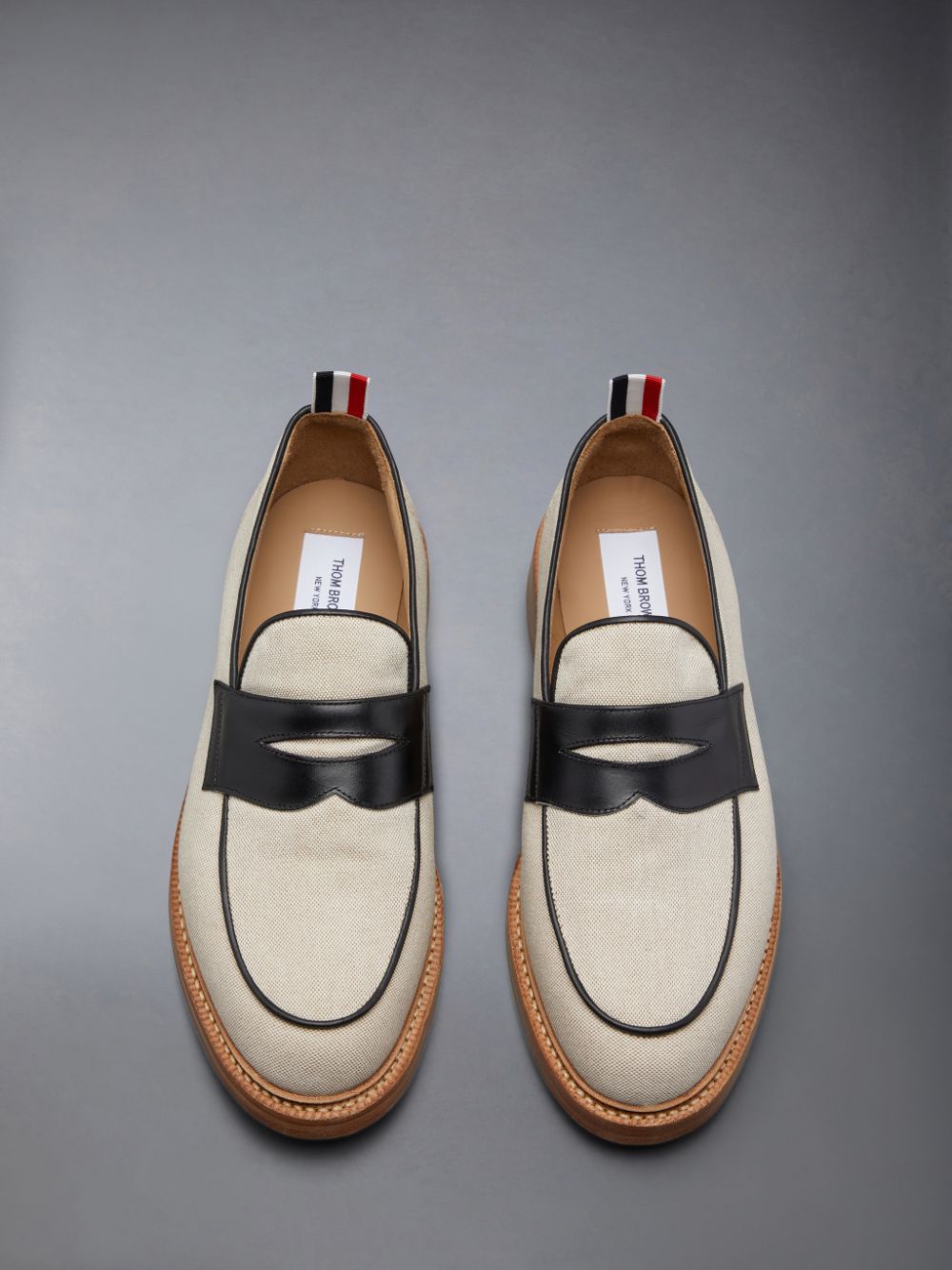 Thom Browne Cotton Canvas Penny Men Loafers Brown | SPV33V82571