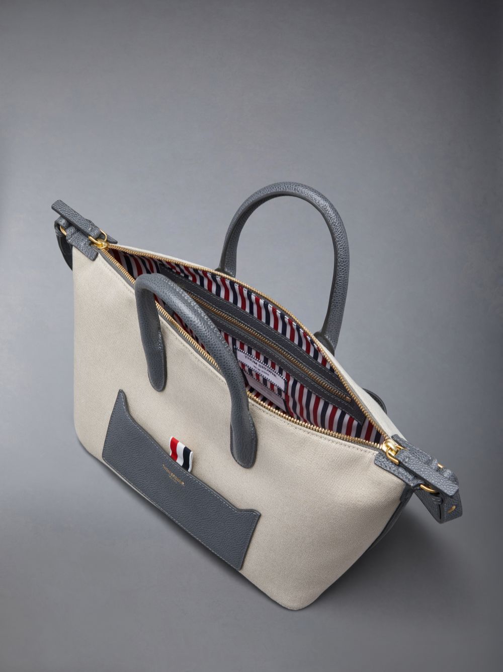 Thom Browne Cotton Canvas Small Women Duffle Bags Beige | JAN96X26704