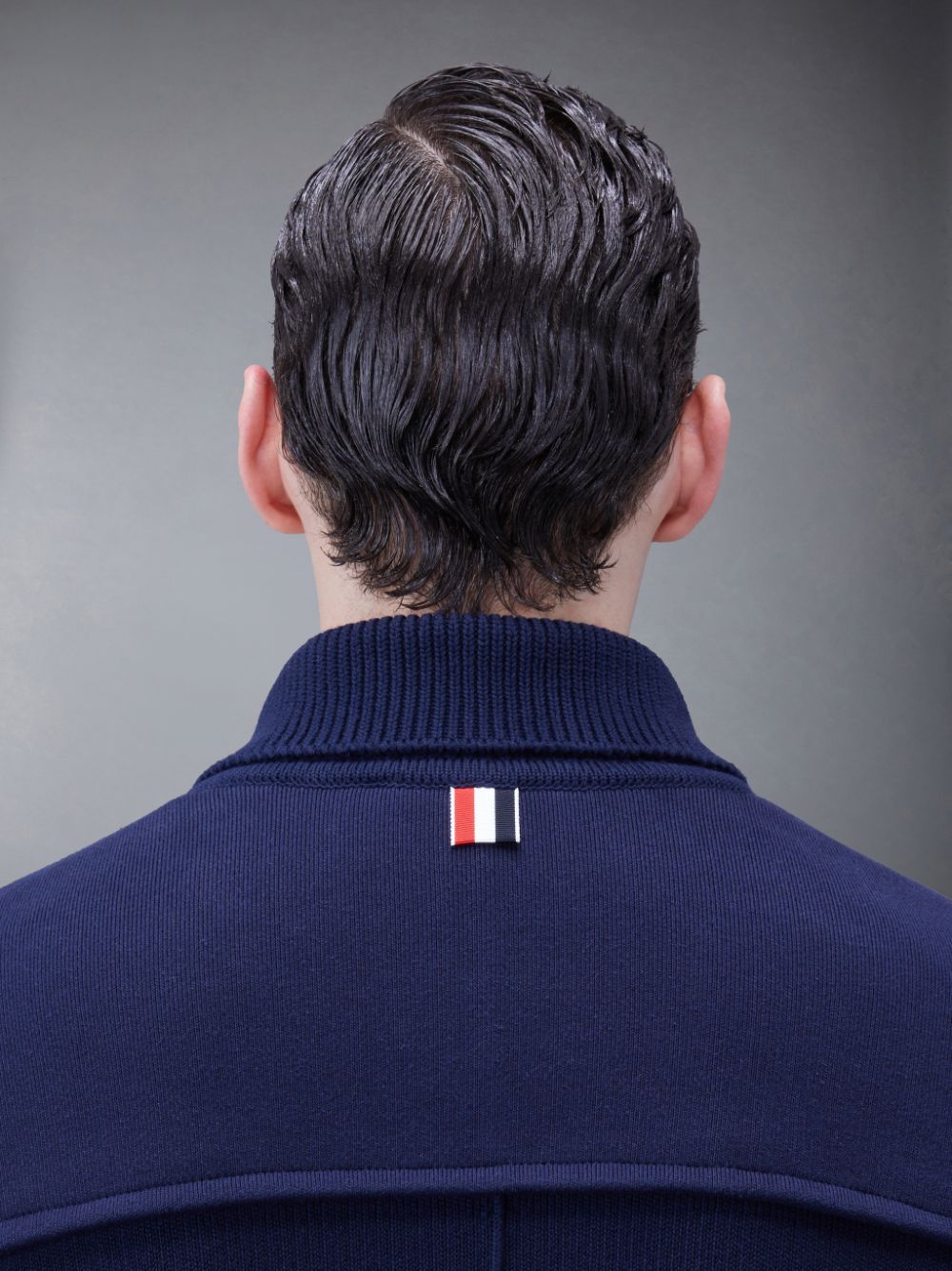 Thom Browne Cotton Cashmere Shawl Collar Armband Men Coats Blue | JRI00M39384