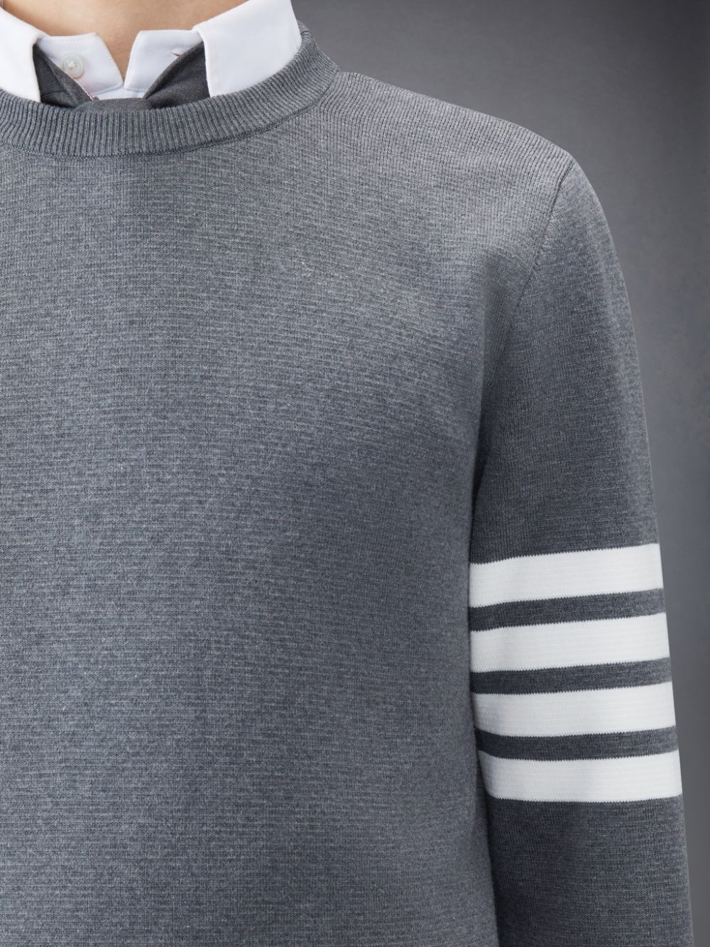 Thom Browne Cotton Crepe Men Pullover Grey | LQX61P07316