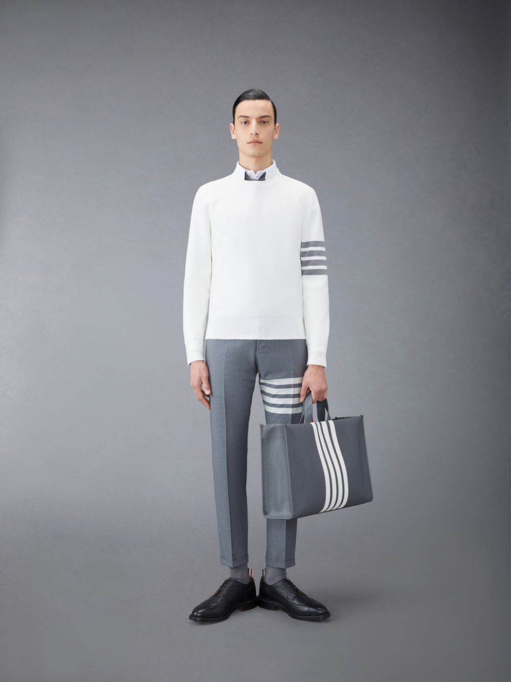 Thom Browne Cotton Crepe Men Pullover White | WCY65X58955