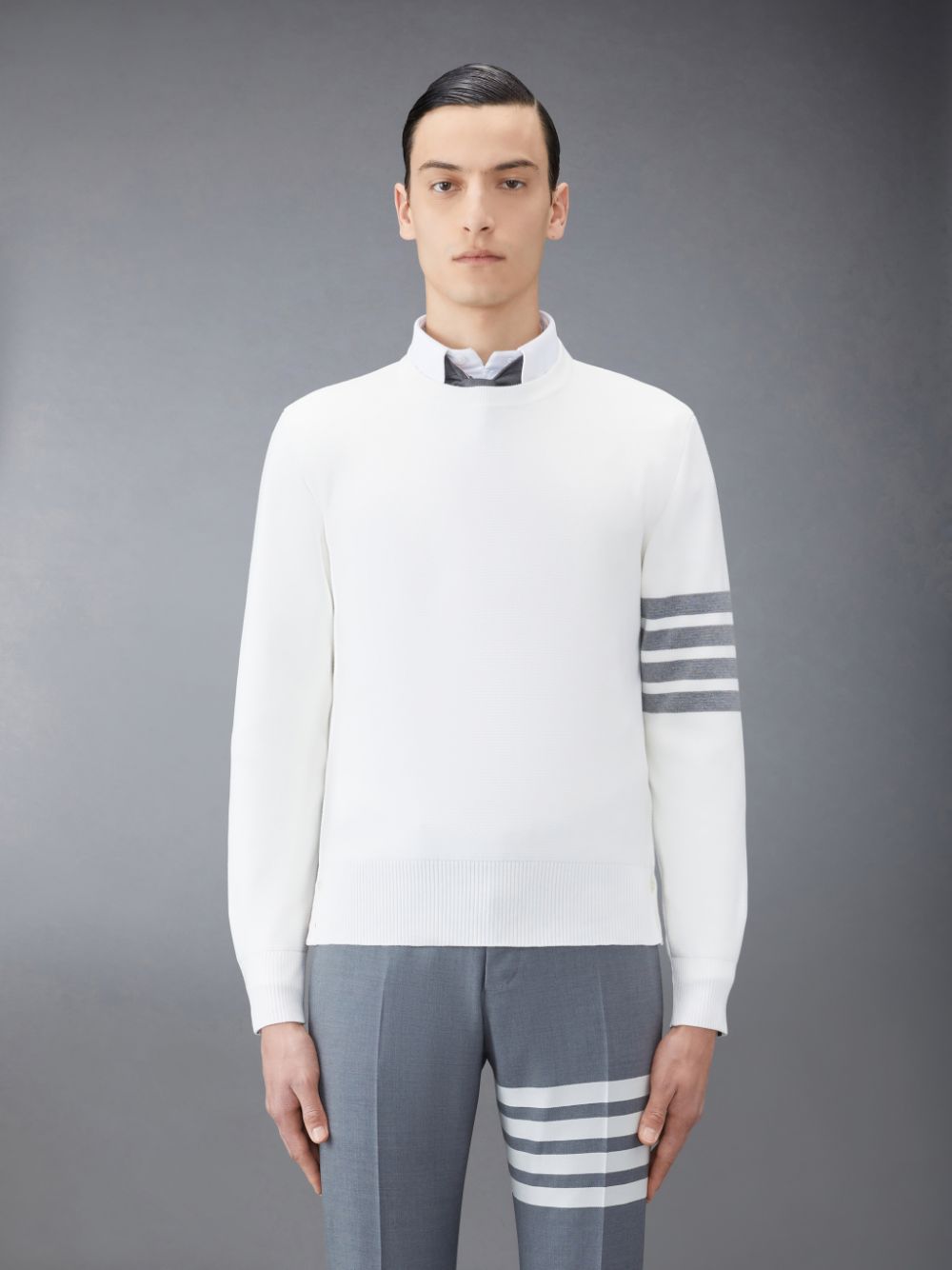 Thom Browne Cotton Crepe Men Pullover White | WCY65X58955