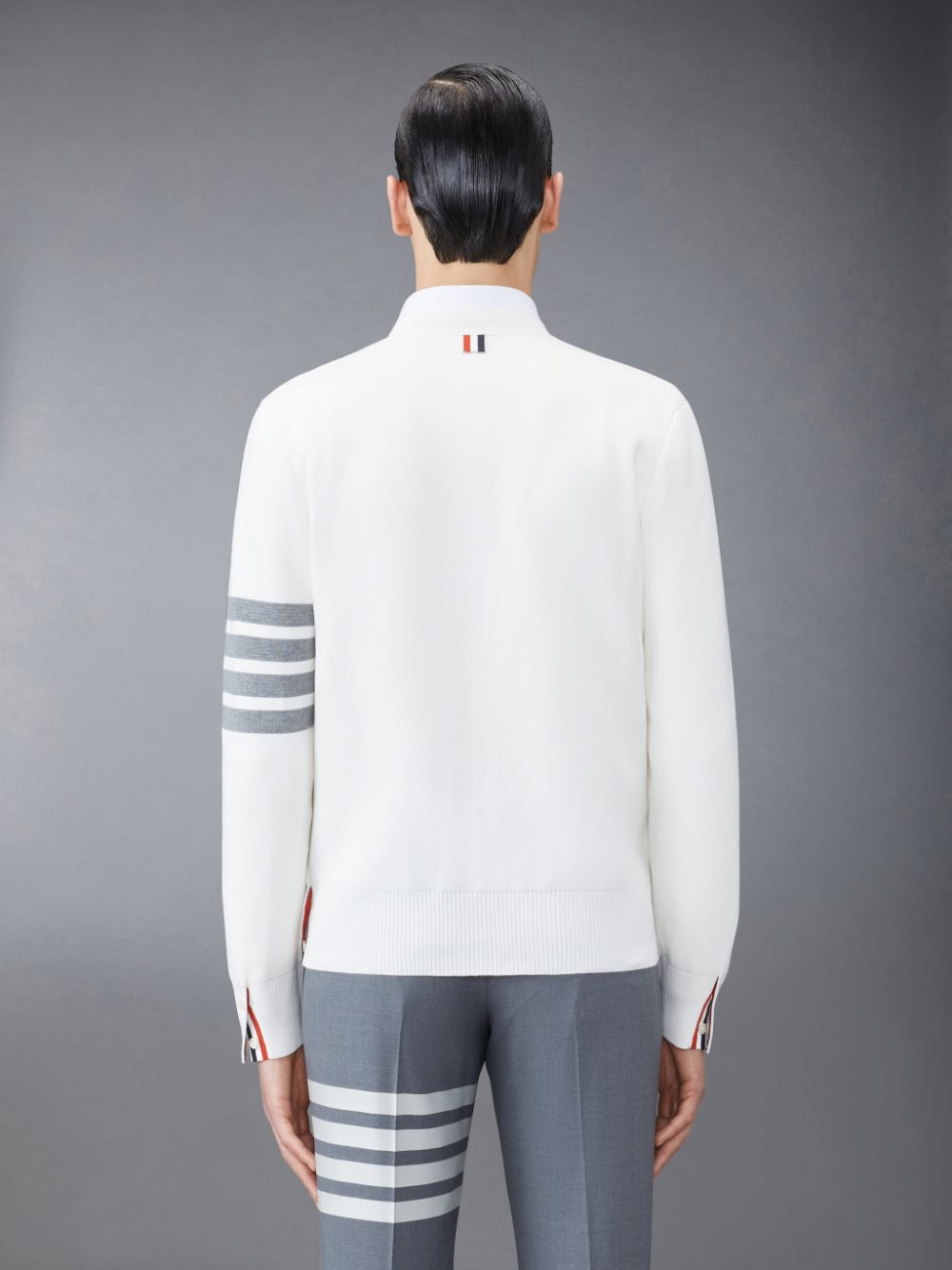 Thom Browne Cotton Crepe V-Neck Men Cardigan White | RIV18L17971