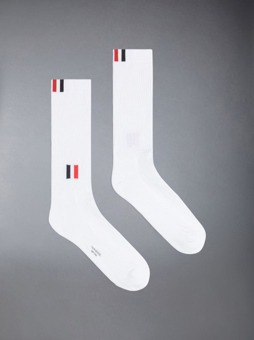 Thom Browne Cotton Intarsia Stripe Athletic Mid Calf Men Socks White | OEB47O08041