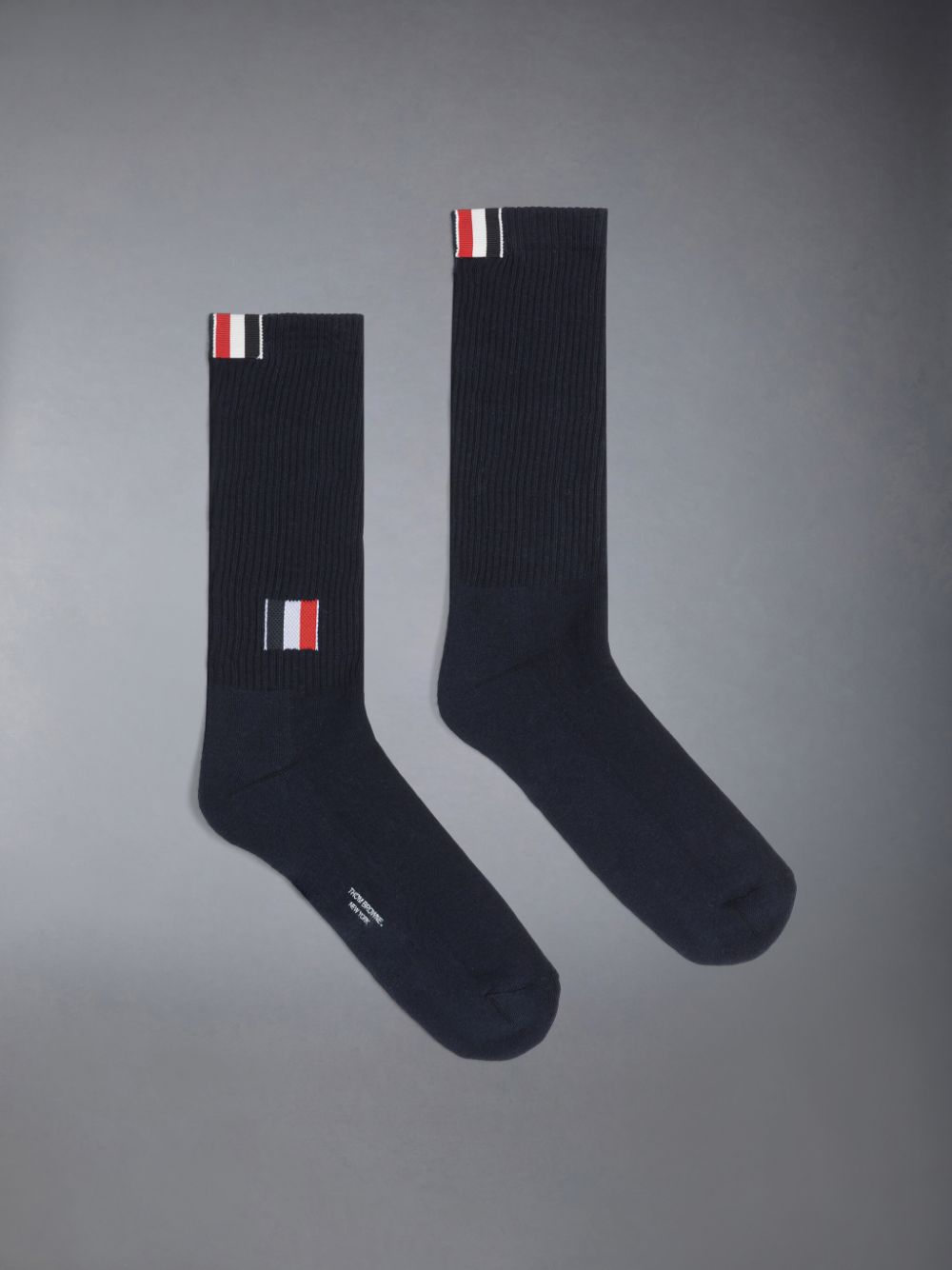 Thom Browne Cotton Intarsia Stripe Athletic Mid Calf Men Socks Blue | XIA62V24879