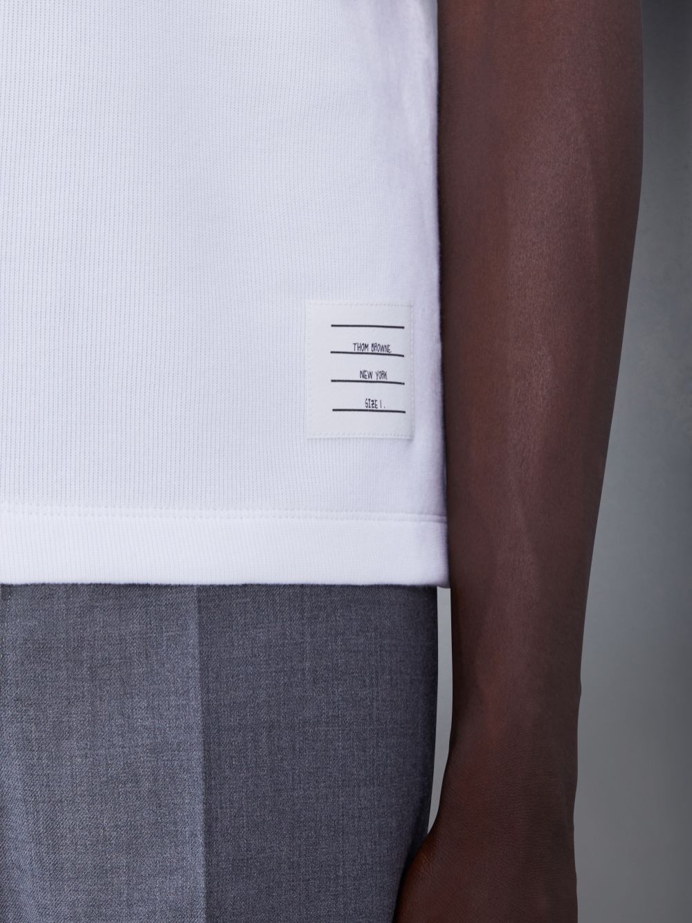 Thom Browne Cotton Interlock Short Sleeve Pocket Men Polo Shirt White | EIL42M95902