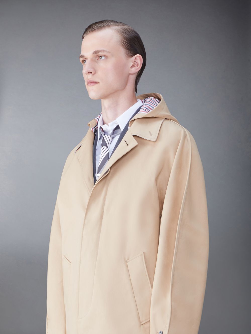 Thom Browne Cotton Mackintosh Cropped Dolman Men Coats Brown | CAG45I43563