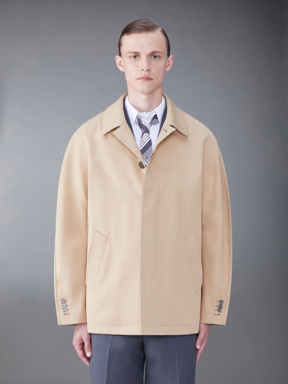 Thom Browne Cotton Mackintosh Cropped Dolman Men Coats Brown | CAG45I43563