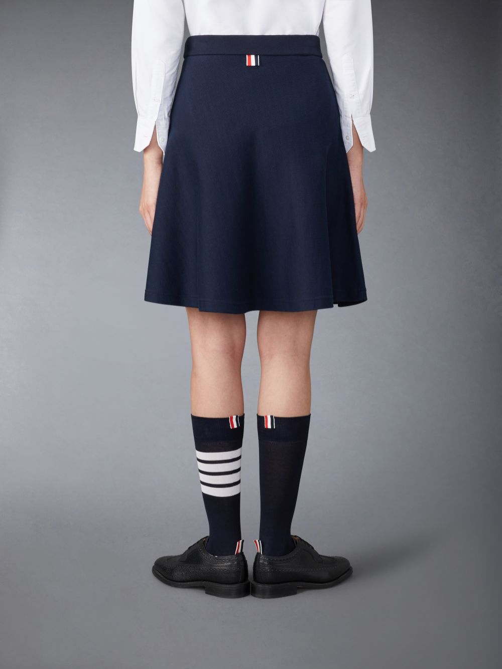 Thom Browne Cotton Midi Flare Women Skirts Blue | YEY82X44250