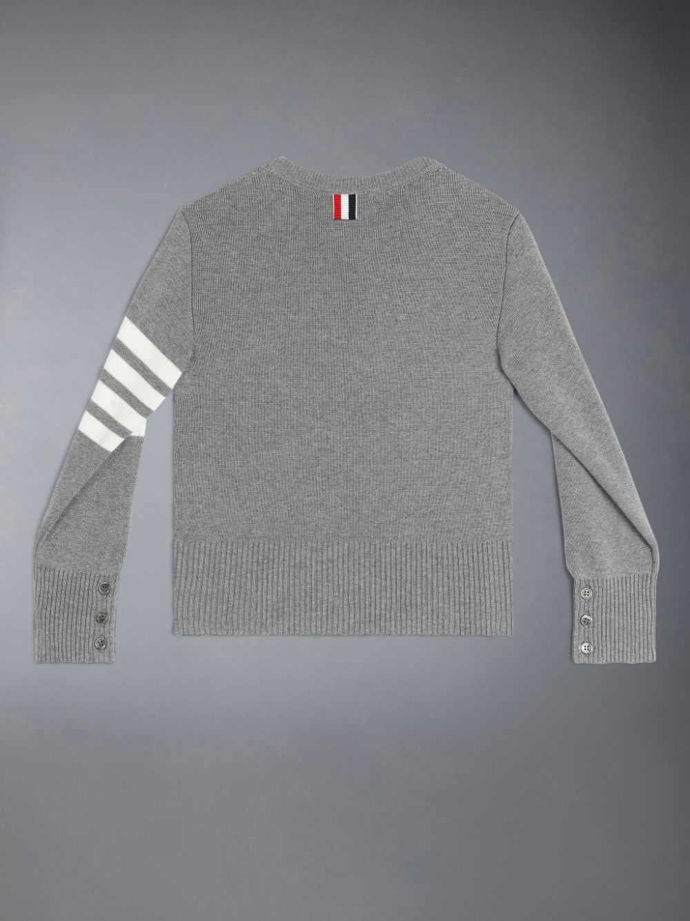 Thom Browne Cotton Milano 4-Bar Boys's Pullover Grey | JSU46X81609