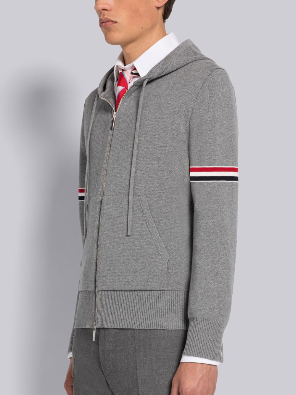 Thom Browne Cotton Milano Armband Men Hoodie Grey | YMM37W48897