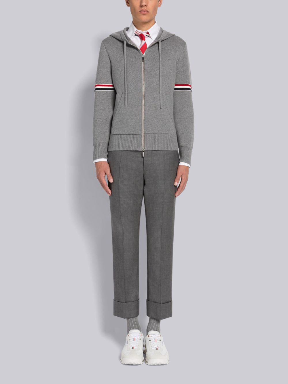 Thom Browne Cotton Milano Armband Men Hoodie Grey | YMM37W48897