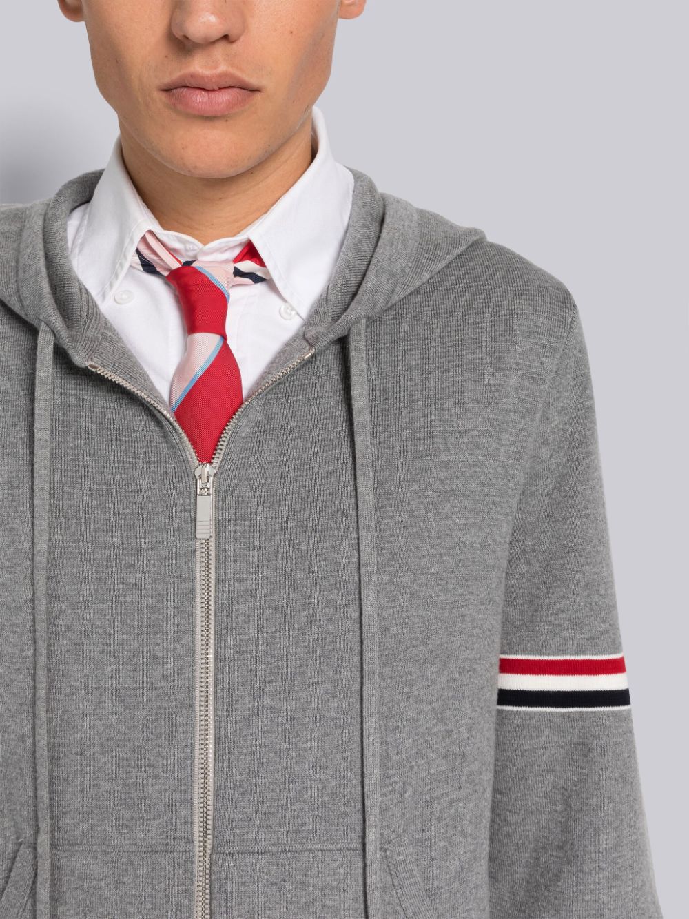 Thom Browne Cotton Milano Armband Men Hoodie Grey | YMM37W48897