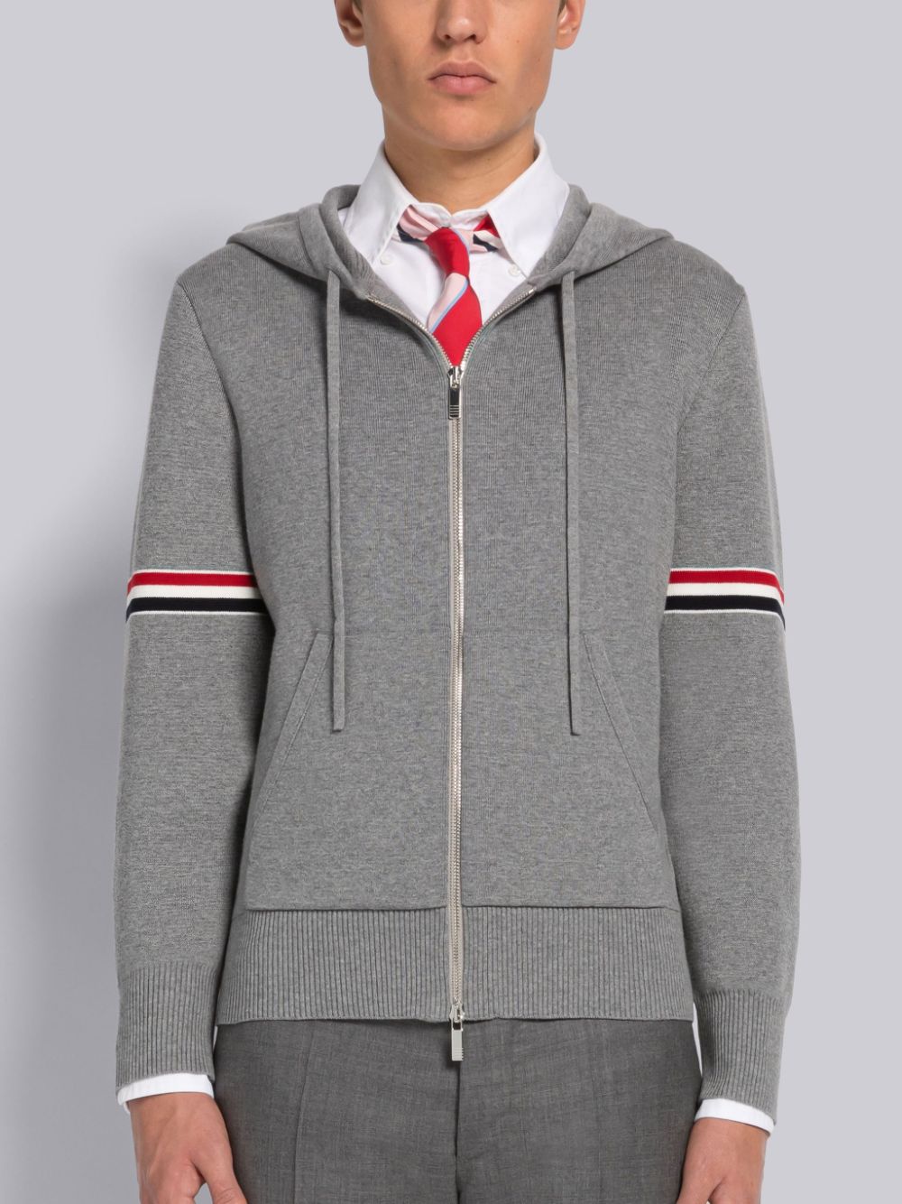 Thom Browne Cotton Milano Armband Men Hoodie Grey | YMM37W48897