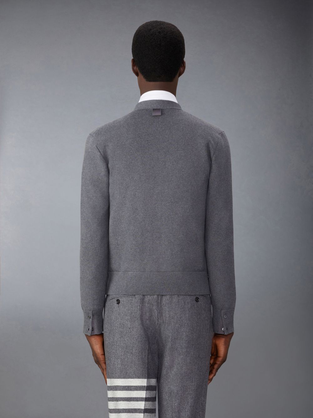 Thom Browne Cotton Milano Stitch Men Cardigan Grey | HJV45S92300