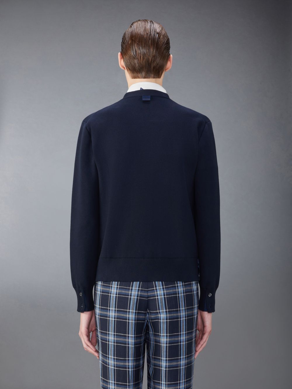 Thom Browne Cotton Milano Stitch Men Cardigan Blue | GHI60J75582