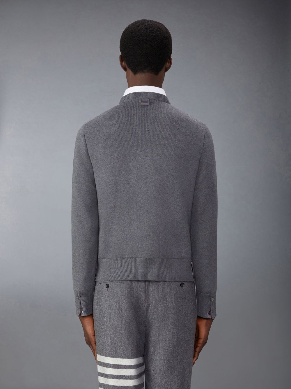 Thom Browne Cotton Milano Stitch Men Pullover Grey | NCJ51G47952