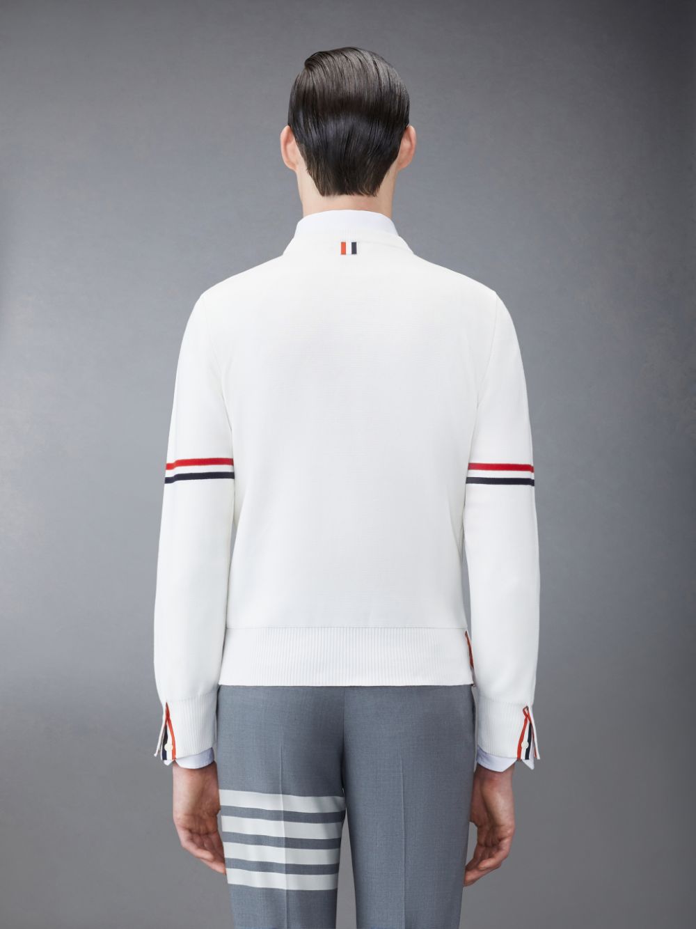 Thom Browne Cotton Milano Stripe Men Pullover White | UGV15U21409