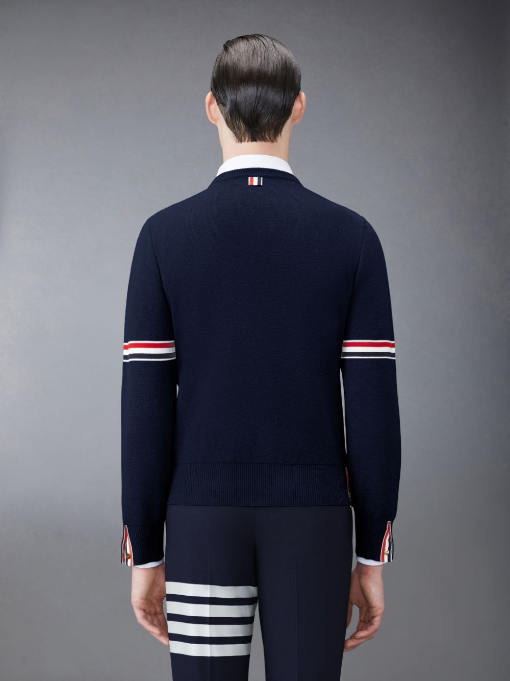 Thom Browne Cotton Milano Stripe Men Pullover Blue | VLF28O50493