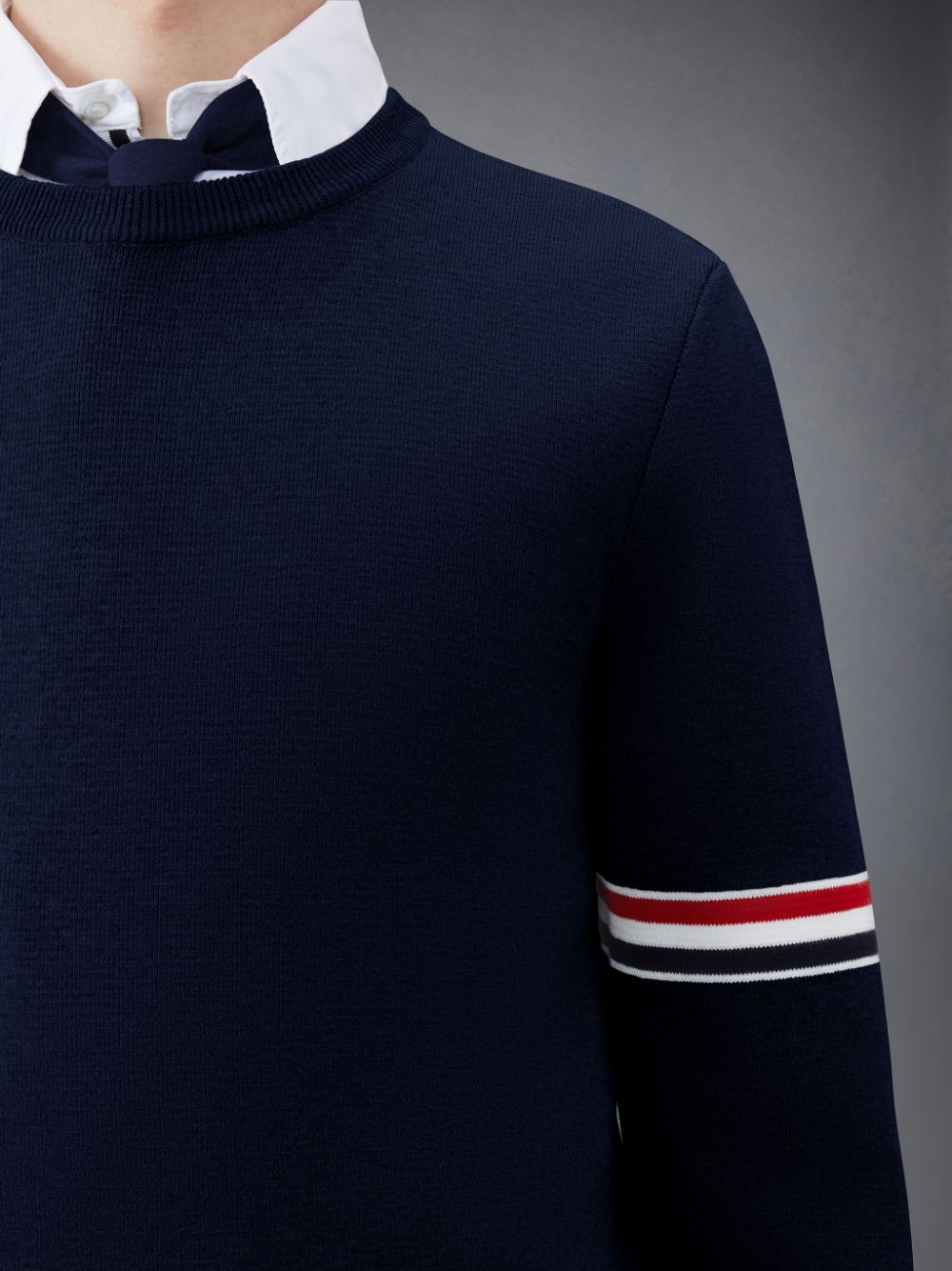 Thom Browne Cotton Milano Stripe Men Pullover Blue | VLF28O50493