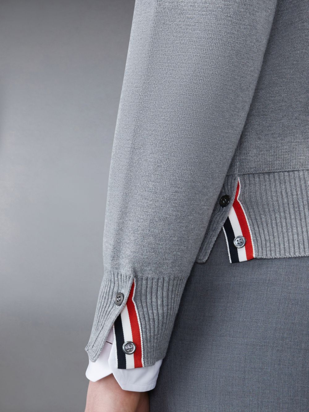 Thom Browne Cotton Milano Stripe Men Pullover Grey | XNB69F08141