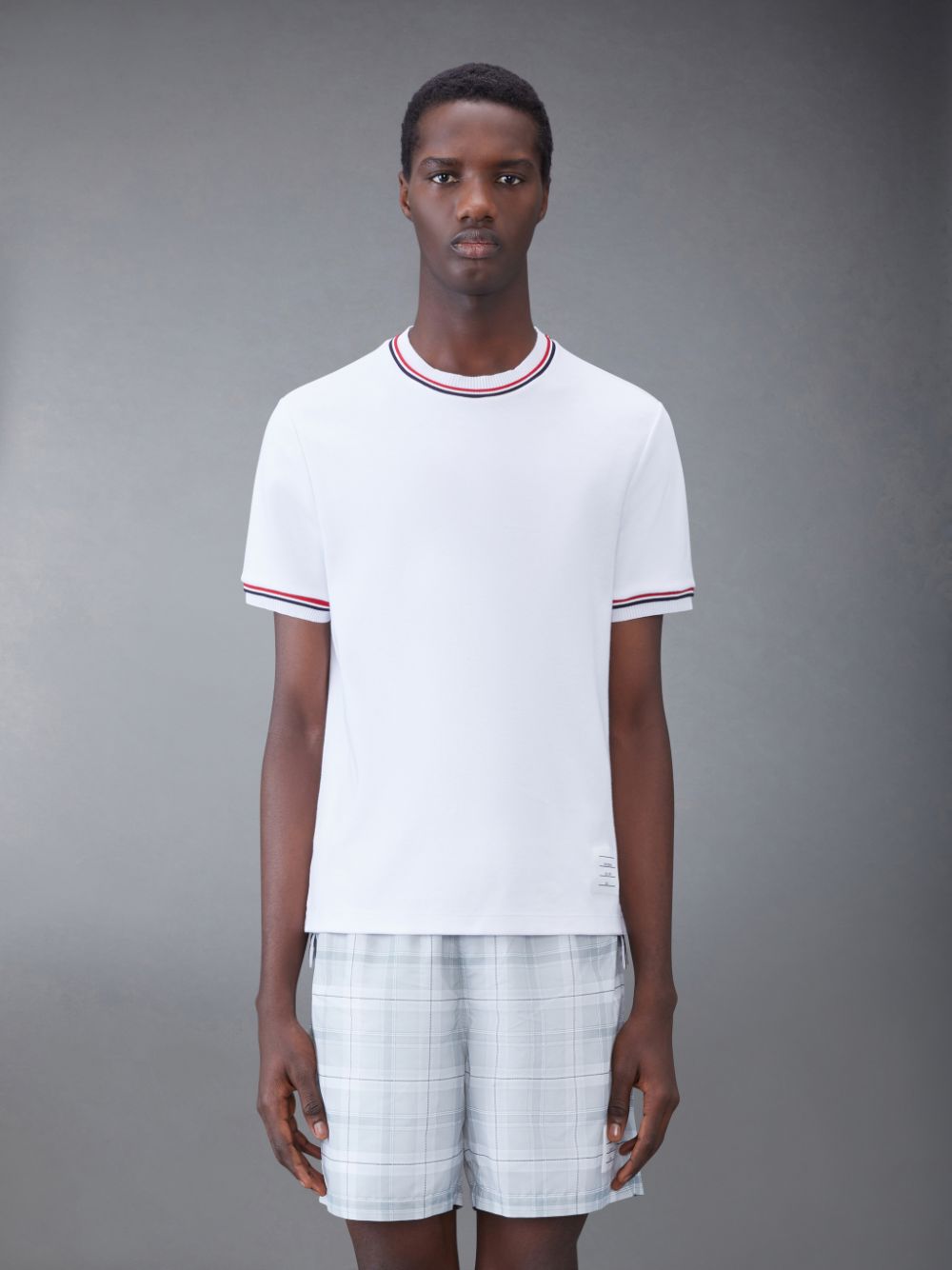 Thom Browne Cotton Milano Stripe Men T Shirts White | UDF07L74267