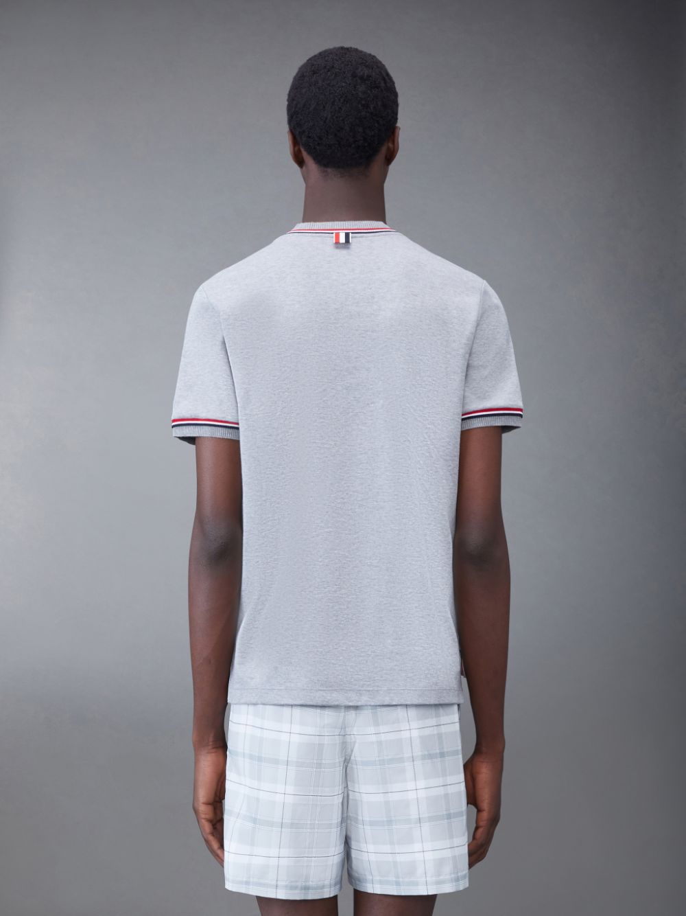 Thom Browne Cotton Milano Stripe Men T Shirts Grey | ZBU40A76027