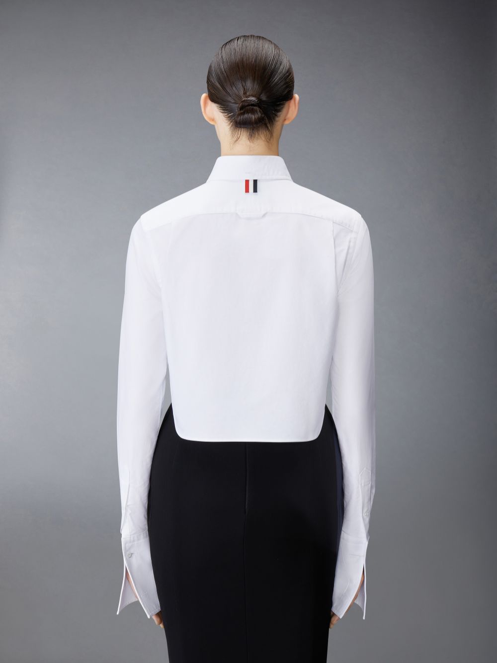 Thom Browne Cotton Nevermore Stitch Cropped Women Shirts White | AHZ87C10876