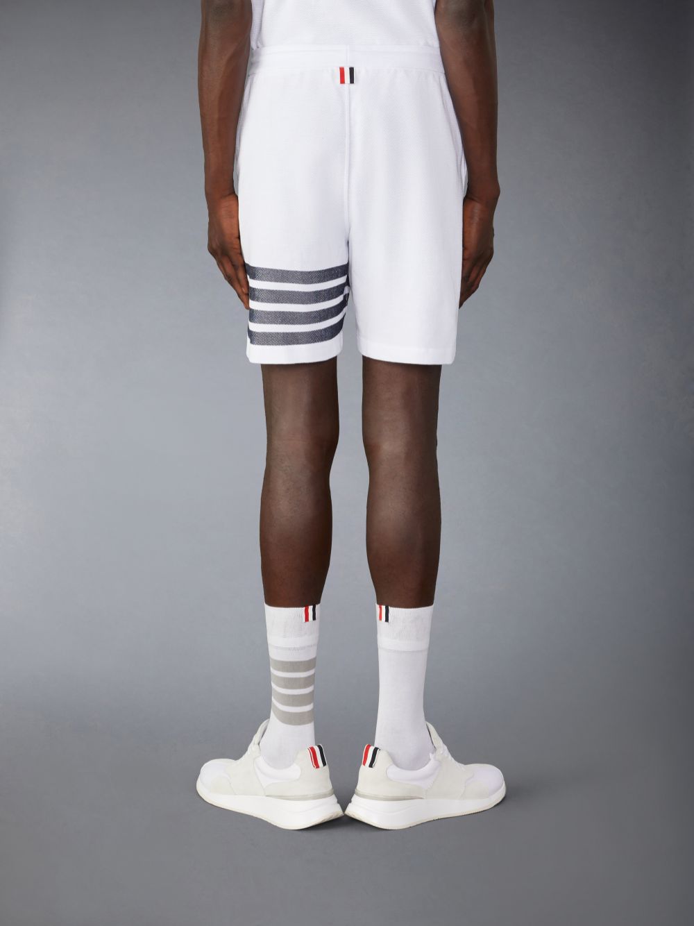 Thom Browne Cotton Pique 4-Bar Men Shorts White | GKG46X87851