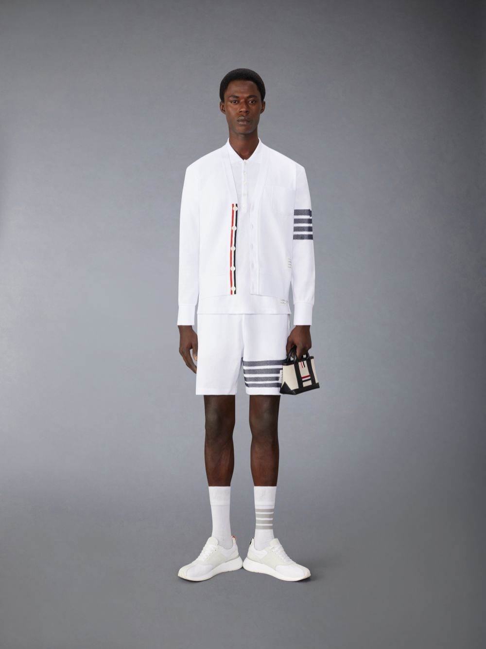 Thom Browne Cotton Pique 4-Bar Men Shorts White | GKG46X87851