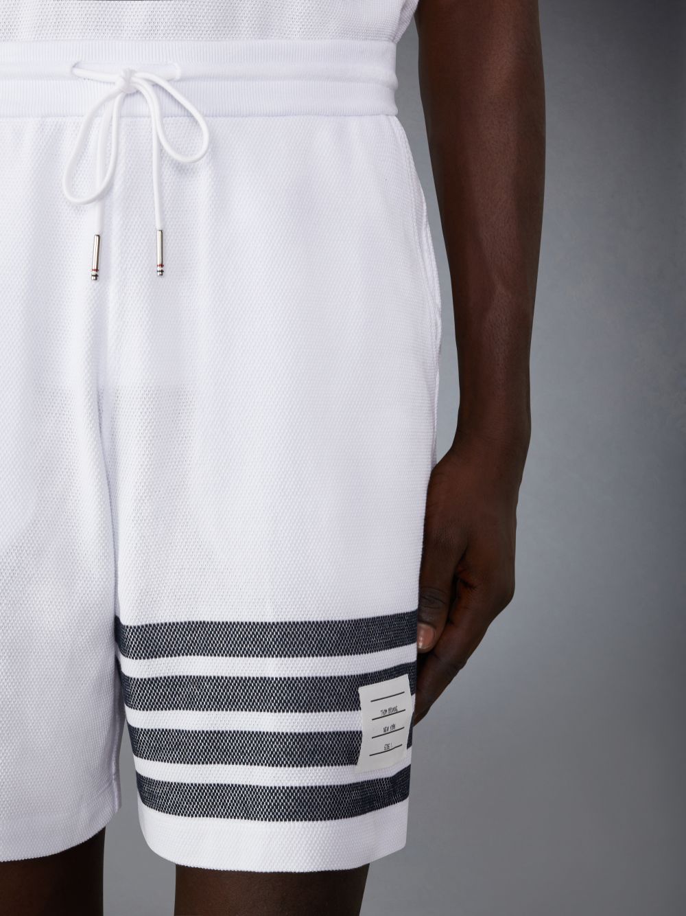 Thom Browne Cotton Pique 4-Bar Men Shorts White | GKG46X87851