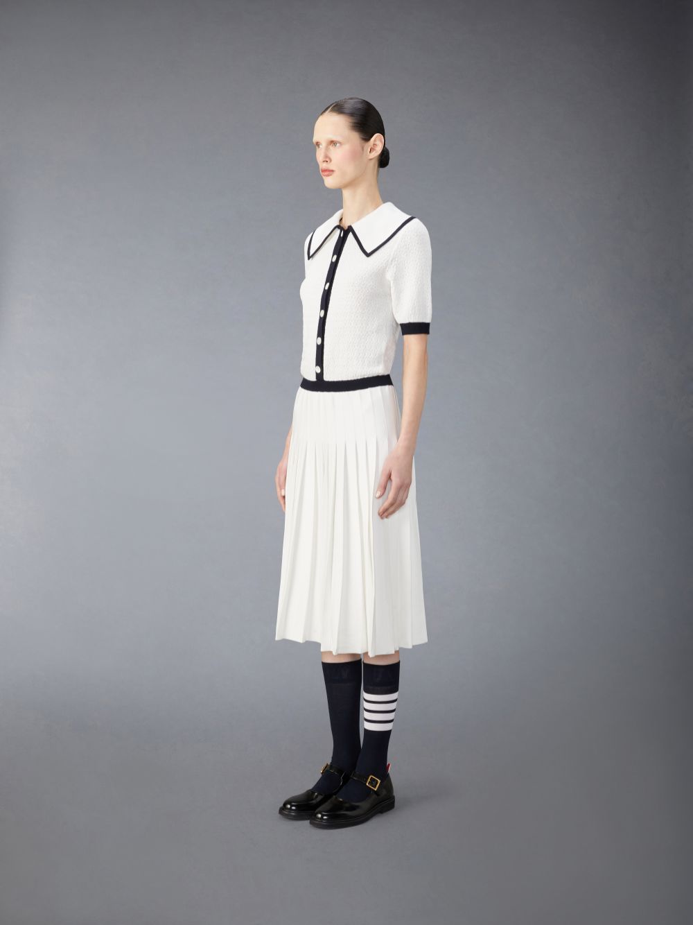 Thom Browne Cotton Pointelle Women Dress White | LUS23T21217