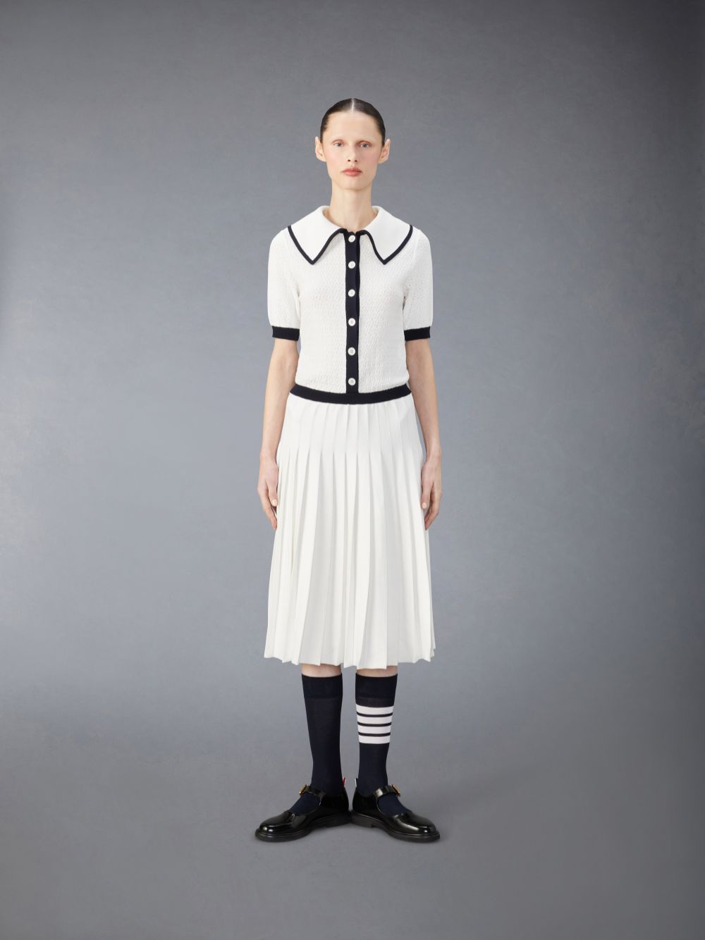 Thom Browne Cotton Pointelle Women Dress White | LUS23T21217