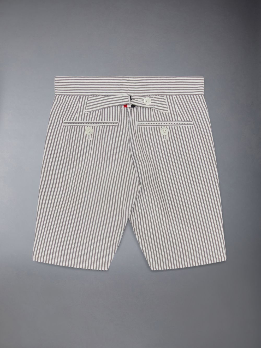 Thom Browne Cotton Seersucker Bermuda Boys's Shorts Grey | DHX48H66292