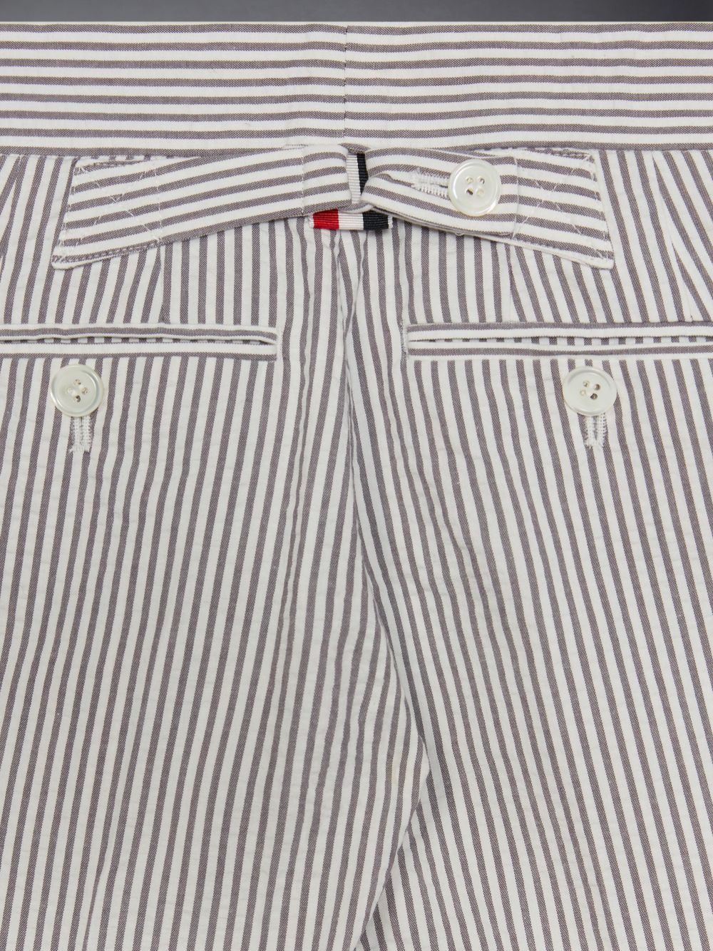 Thom Browne Cotton Seersucker Bermuda Boys's Shorts Grey | DHX48H66292