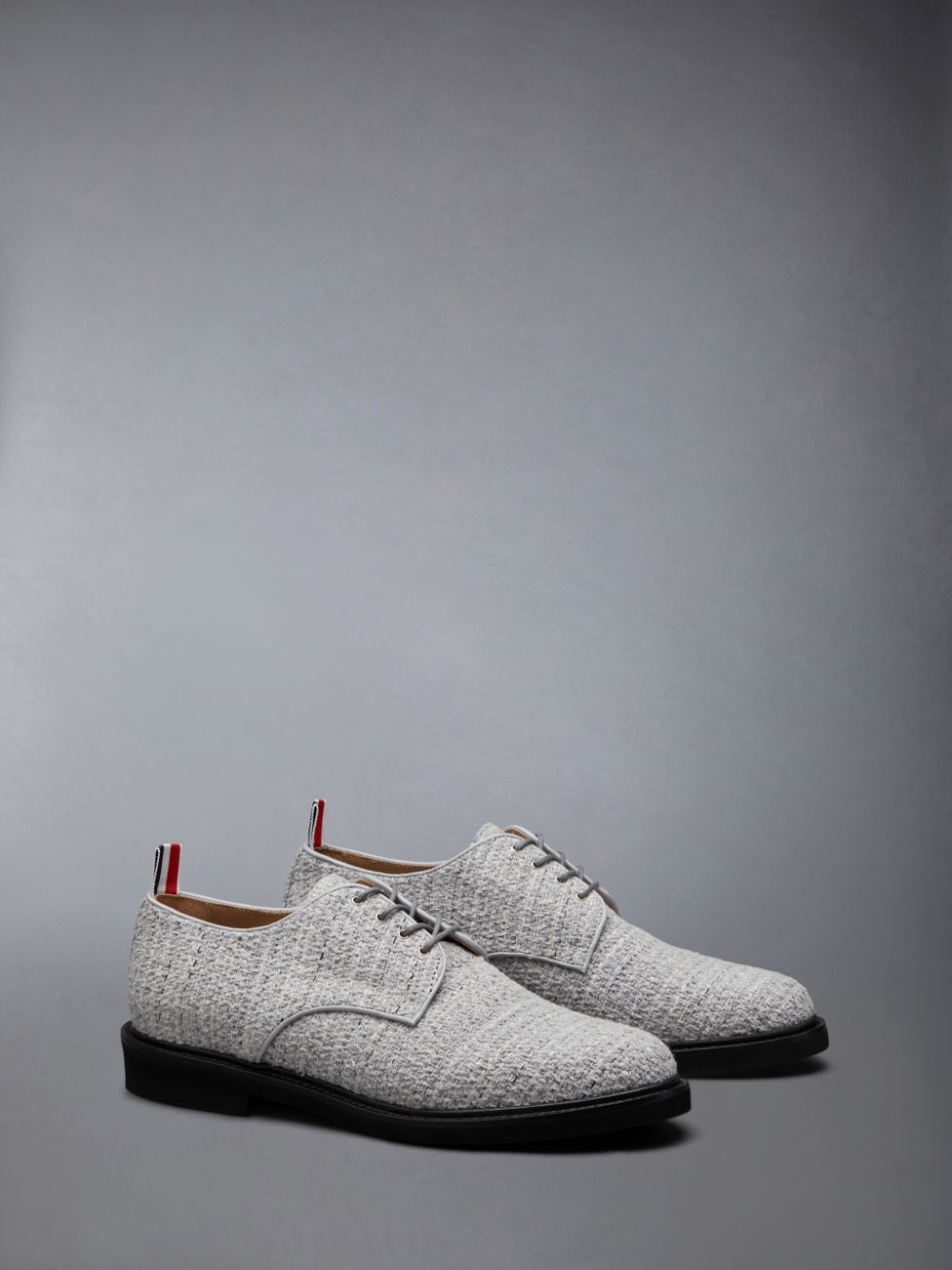 Thom Browne Cotton Tweed Micro Sole Uniform Men Oxford Shoes Grey | LGY81F96941