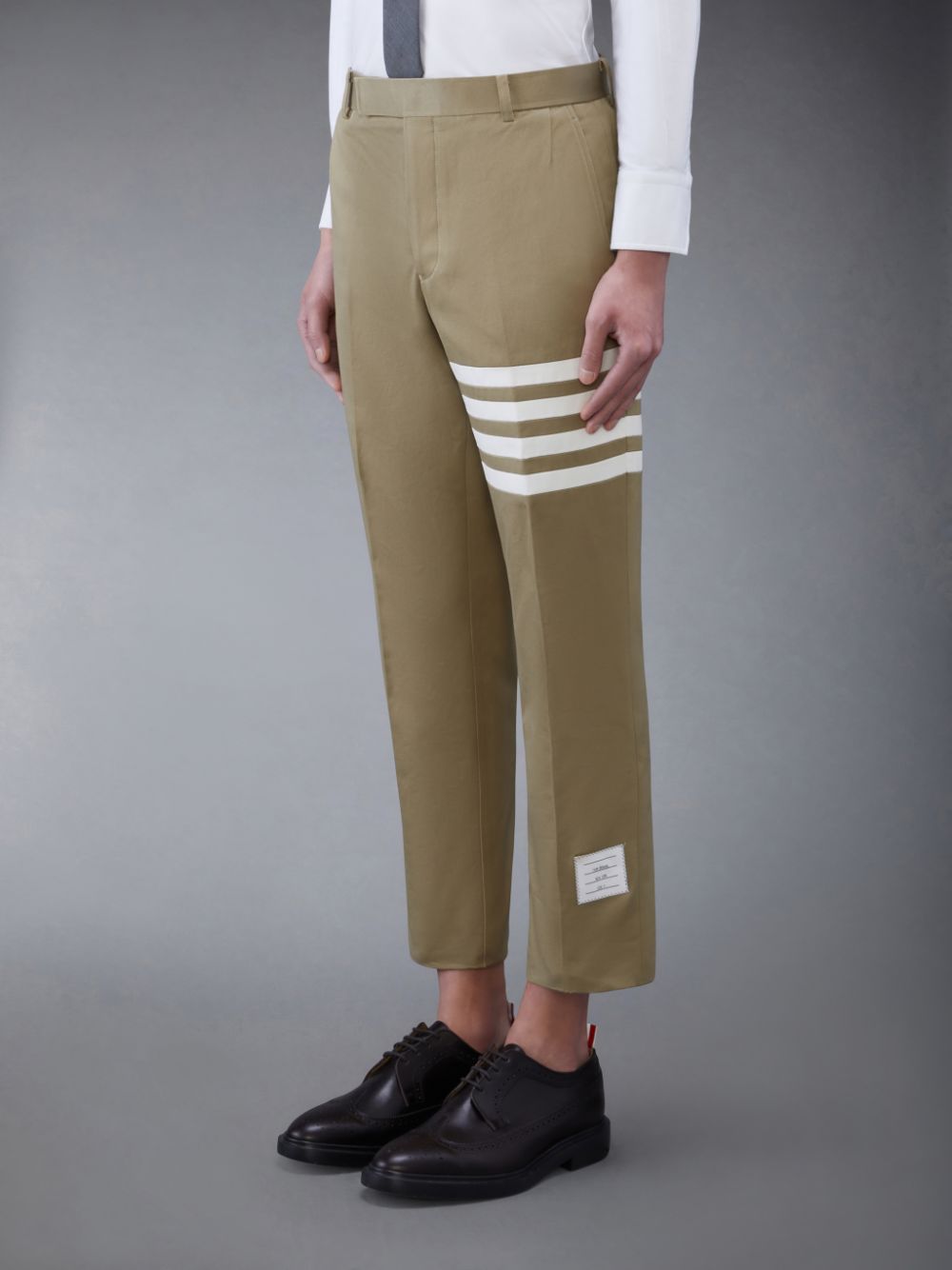 Thom Browne Cotton Twill 4-Bar Chino Men Pants Brown | DIY16C50523