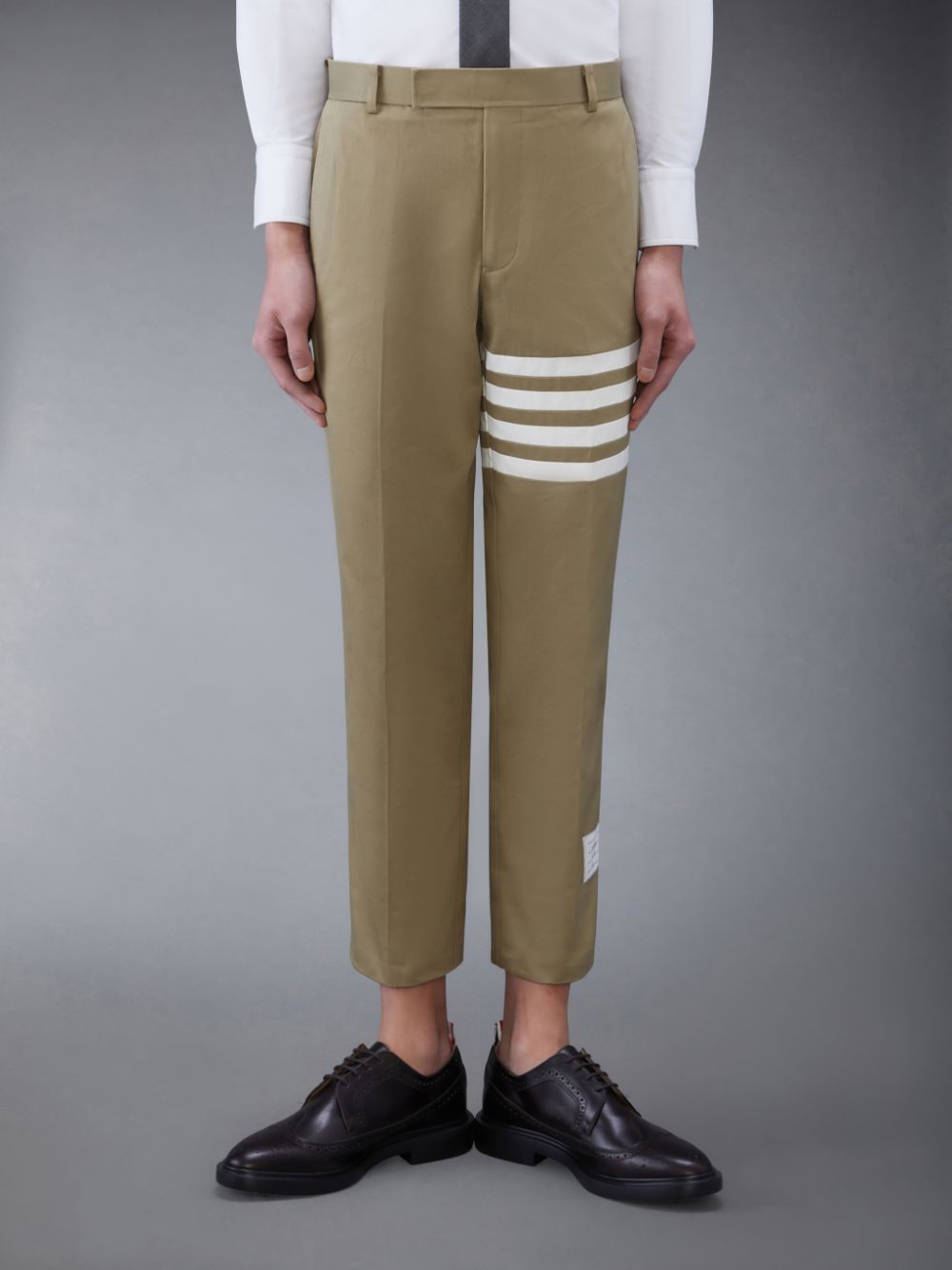 Thom Browne Cotton Twill 4-Bar Chino Men Pants Brown | DIY16C50523