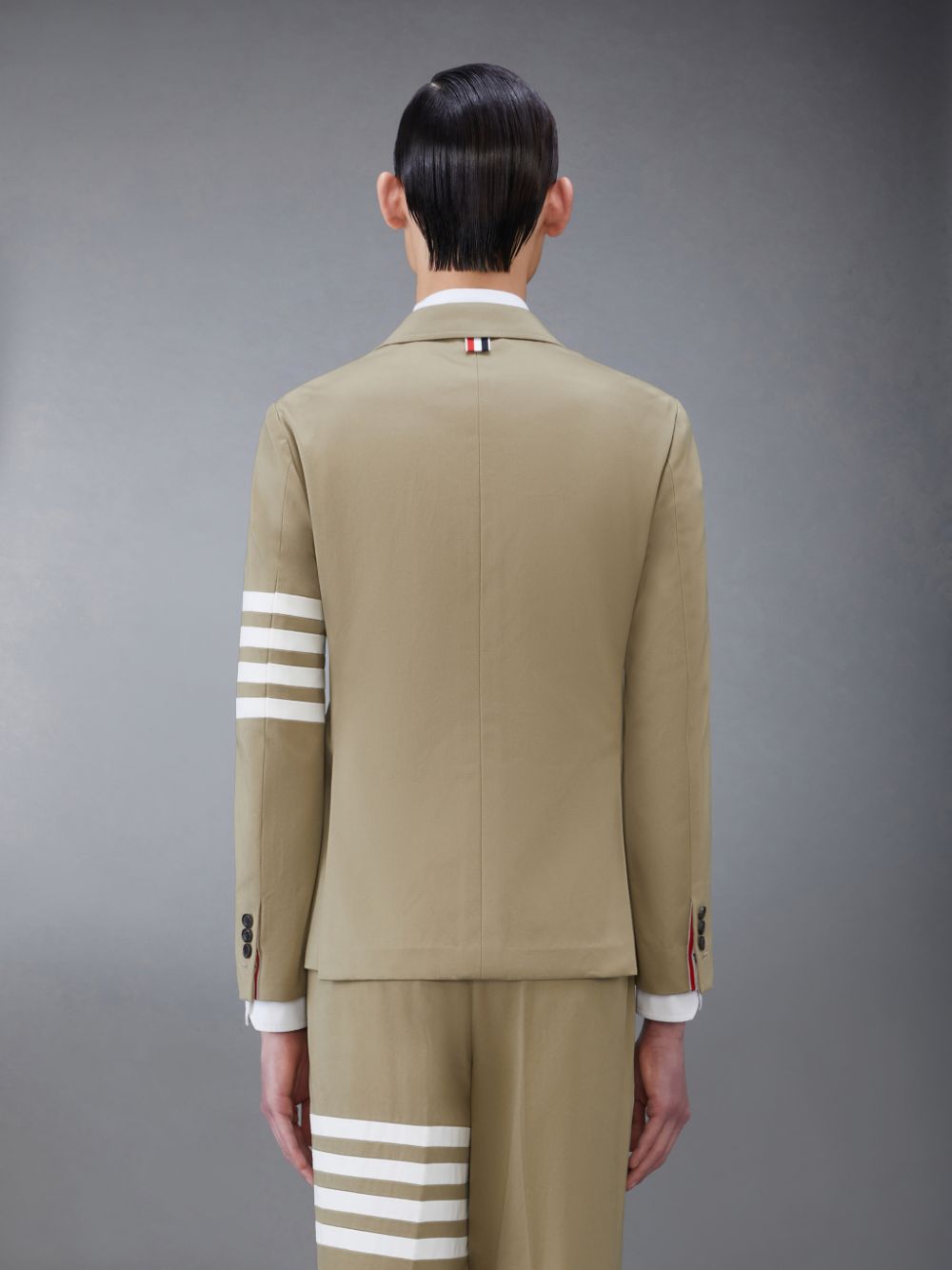 Thom Browne Cotton Twill 4-Bar Unconstructed Classic Sport Men Coats Beige | REC64E41756