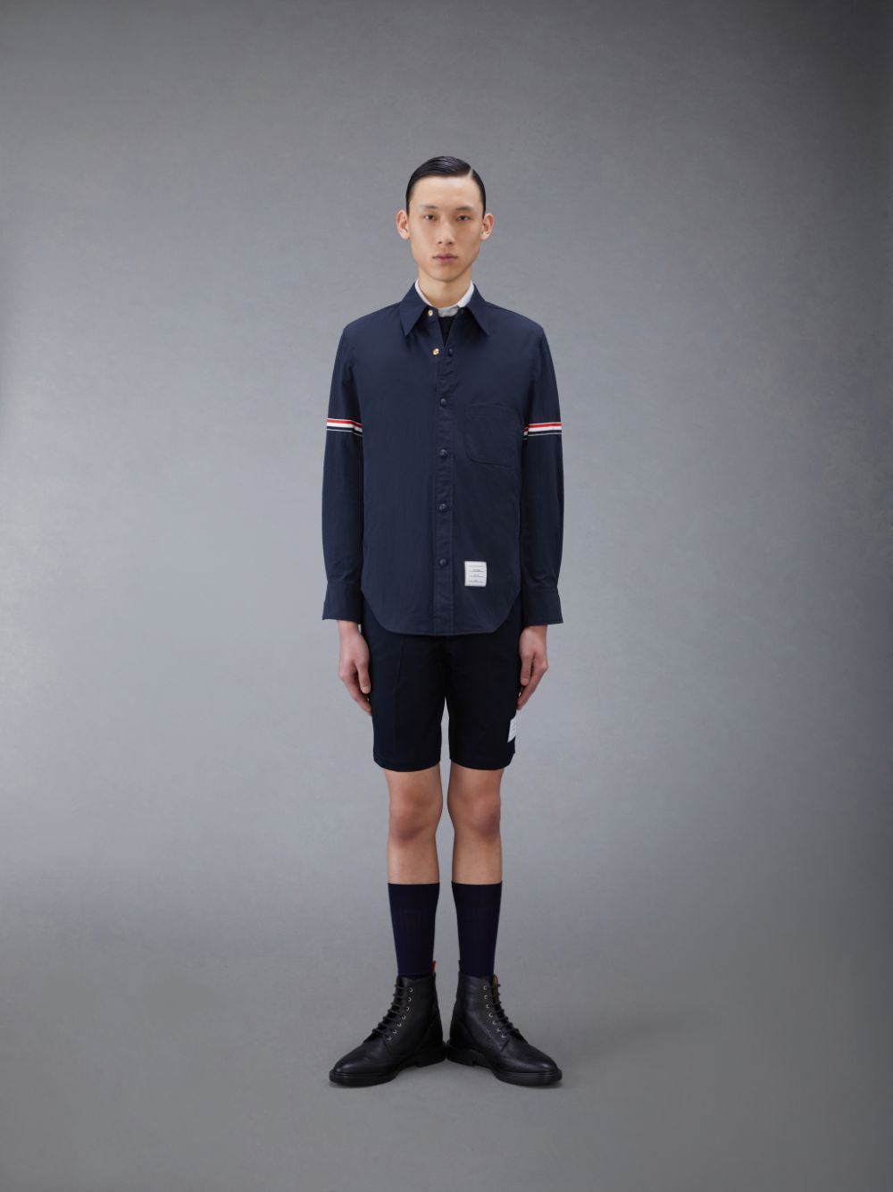 Thom Browne Cotton Twill Chino Men Shorts Blue | NRJ35U55672