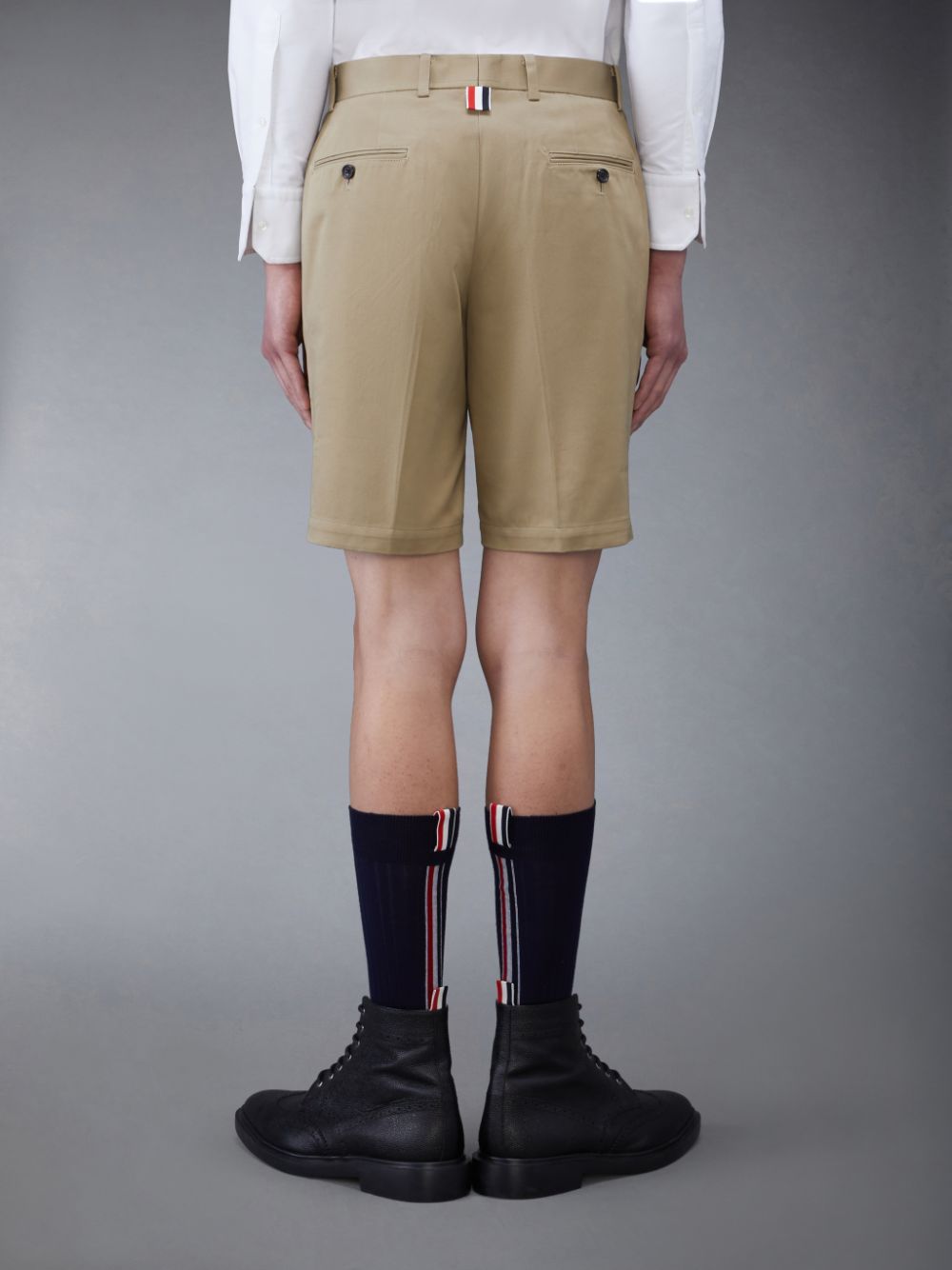 Thom Browne Cotton Twill Chino Men Shorts Beige | QBP14B27312