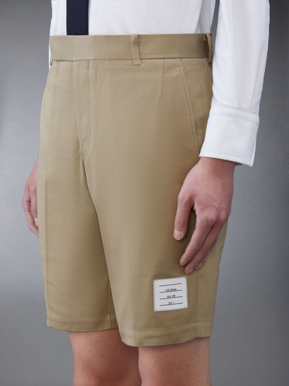 Thom Browne Cotton Twill Chino Men Shorts Beige | QBP14B27312