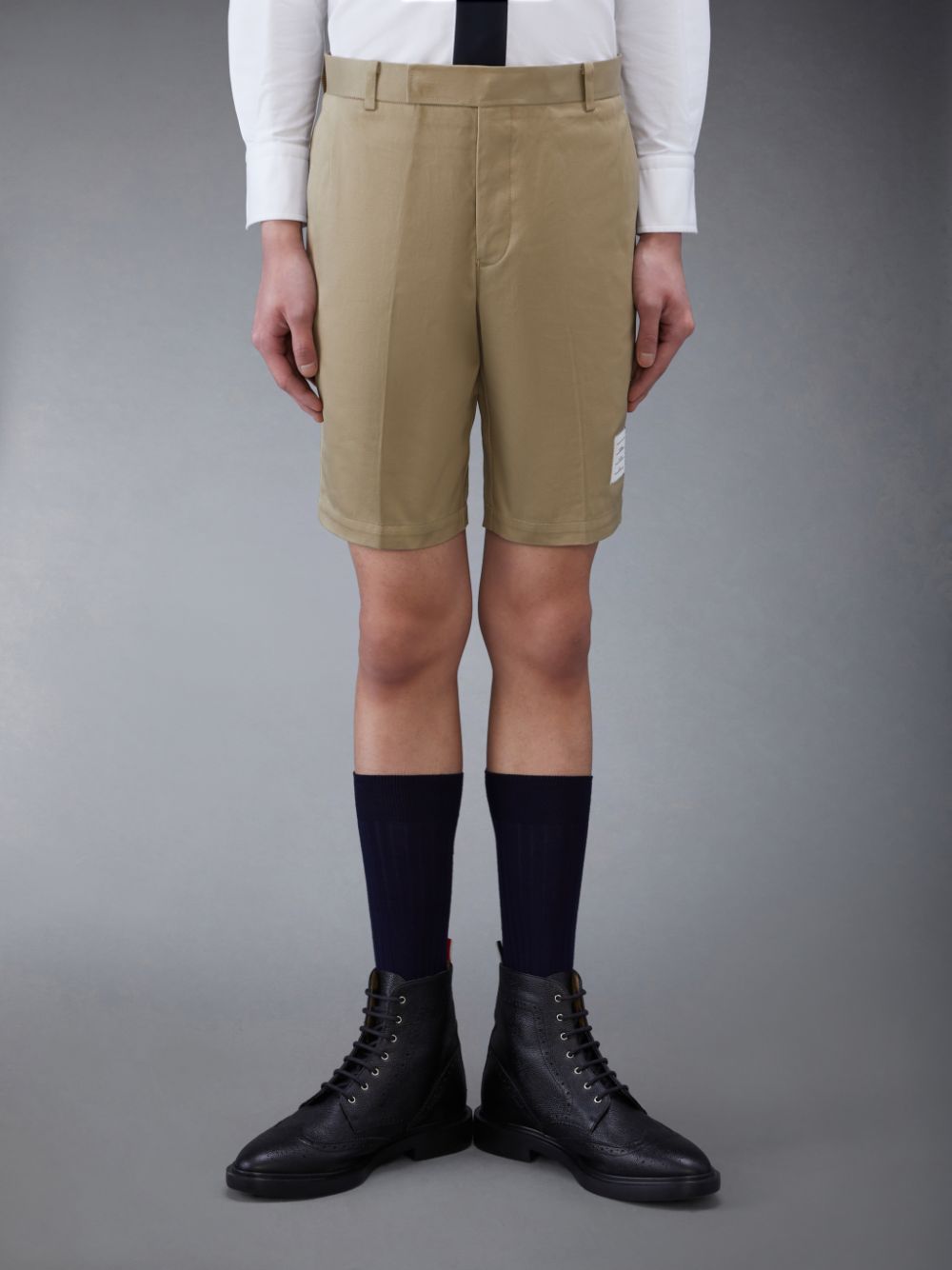 Thom Browne Cotton Twill Chino Men Shorts Beige | QBP14B27312